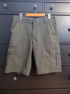 Sierra Designs Men's Stretch Ripstop Cargo Tech Shorts Grey / Olive Green